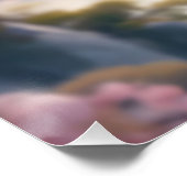 Poster Imaginaire mignon Sakura Bleu d'oiseau (Coin)