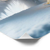 Poster Imaginaire mignon Spaghetti Yeti Neige (Coin)