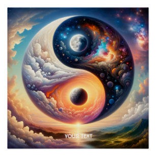 Poster Imaginaire mignon surréaliste Yin Yang