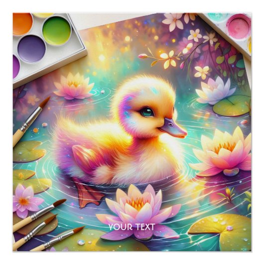Poster Imaginaire mignonne Bébé Fleurs de canard (Devant)