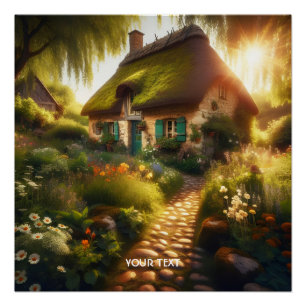 Poster Imaginaire Mignonne Idyllique Maison de campagne