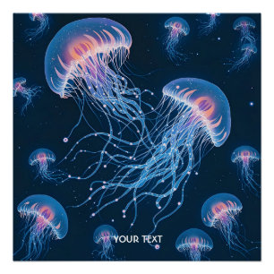 Poster Imaginaire Mignonne méduse Abstraite sous l'eau