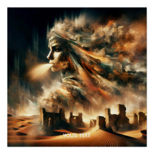 Poster Imaginaire Mignonne tempête de sable du désert