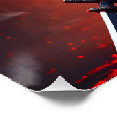 Poster Imaginaire Mignonne Vivid Samurai En Rouge (Coin)