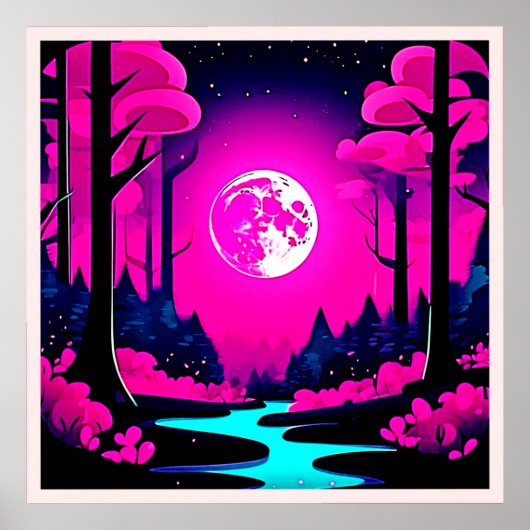 Poster Imaginaire Moonlit Woods Art (Devant)