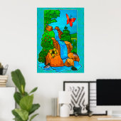 Poster Imaginaire naturel de Whimsey Falls (Bureau à domicile)