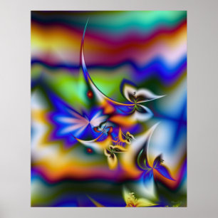Poster Imaginaire papillon fractal