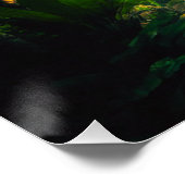 Poster Imaginaire Paradis tropical Paysage avec cascade (Coin)