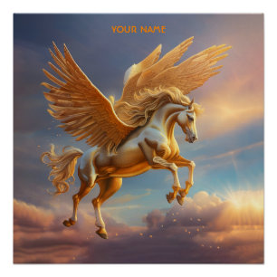 Poster Imaginaire Pegasus Cute Ciel de Poussée