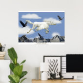 Poster Imaginaire Pegasus Flying Horse and Eagle Mountain (Bureau à domicile)