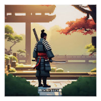 Imaginaire Pixel Art Mignonne Samurai