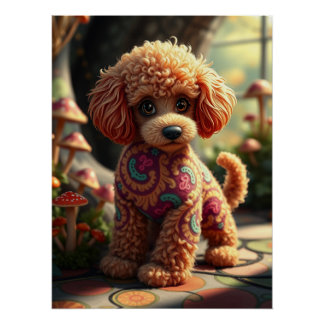 Poster Imaginaire Poodle Puppy Art
