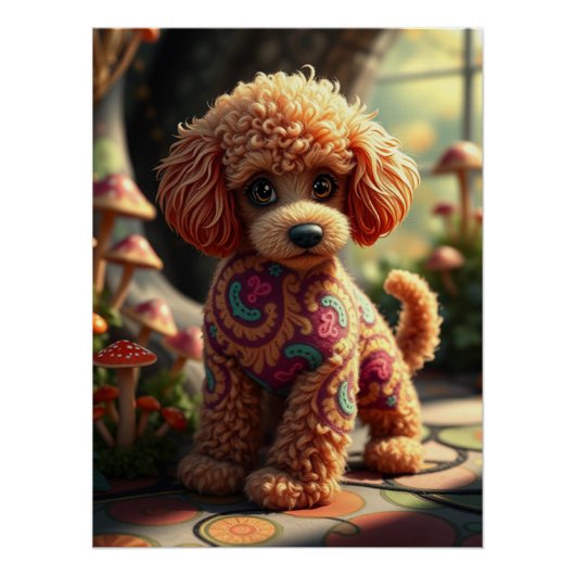 Poster Imaginaire Poodle Puppy Art (Devant)
