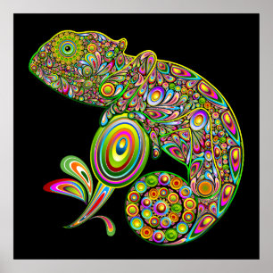 Poster Imaginaire psychédélique de Chameleon