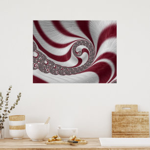 Poster Imaginaire psychédélique fractionné Magenta White