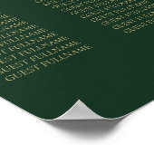 Poster Imaginaire royal vert Monogramme Mariage Siège (Coin)
