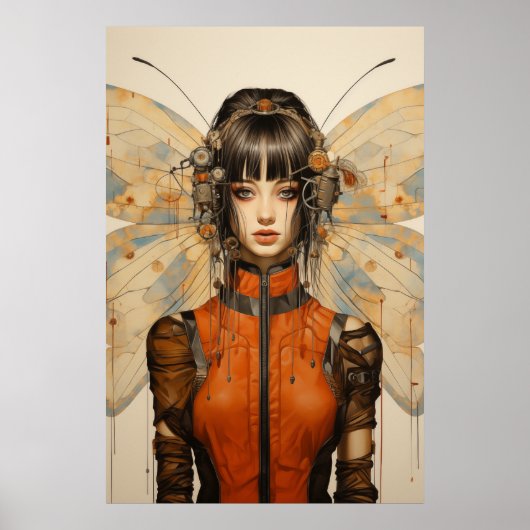 Poster Imaginaire Scifi Insect femme papillon ailes (Devant)