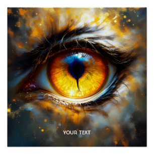 Poster Imaginaire Tigre mou Oeil orange