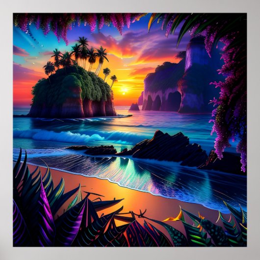 Poster Imaginaire Tropical Beach Trois (Devant)
