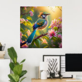 Poster Imaginaire Turquoise à ailes vert (Bureau à domicile)