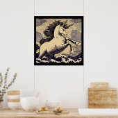 Poster Imaginaire Unicorne - Bois coupé 1 (Cuisine)