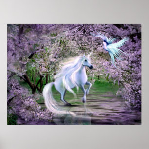 Poster Imaginaire Unicorne de printemps