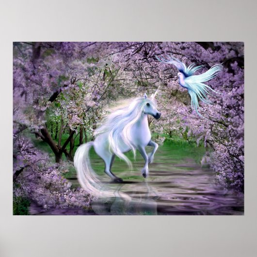 Poster Imaginaire Unicorne de printemps (Devant)