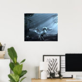 Poster Imaginaire Unicorne en forêt (Bureau à domicile)