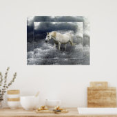 Poster Imaginaire White Horse & Ocean Surf (Cuisine)