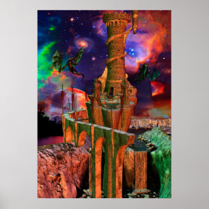 Poster Imaginaire Worlds Dragon Fight Imaginaire Art