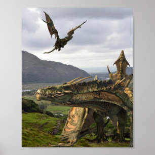Poster Imaginaire Wyvern Flying Dragon Monstre réaliste