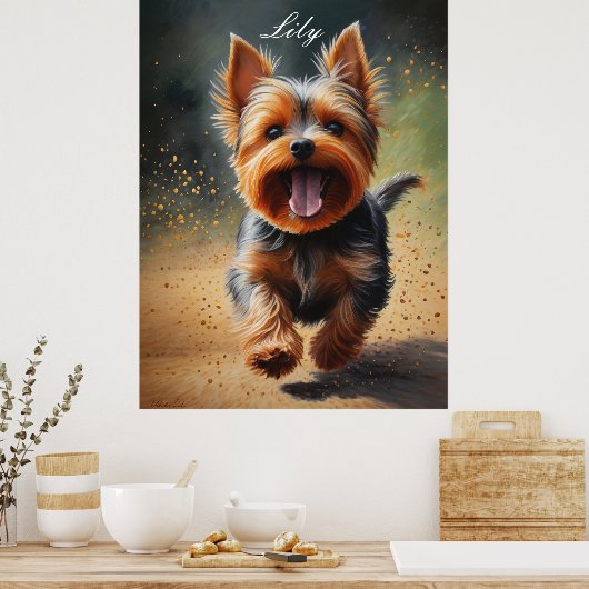 Poster Imaginaire Yorkshire Terrier Surreal Dog Art (Cuisine)