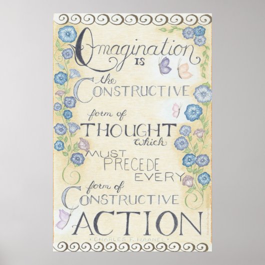 Poster Imagination - Citation de Charles Haanel sur l'art (Devant)