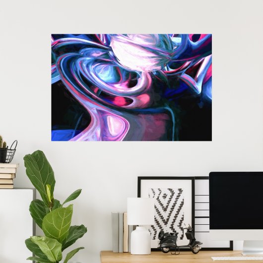 Poster Imagination disloquée Peint Abstrait (Bureau à domicile)
