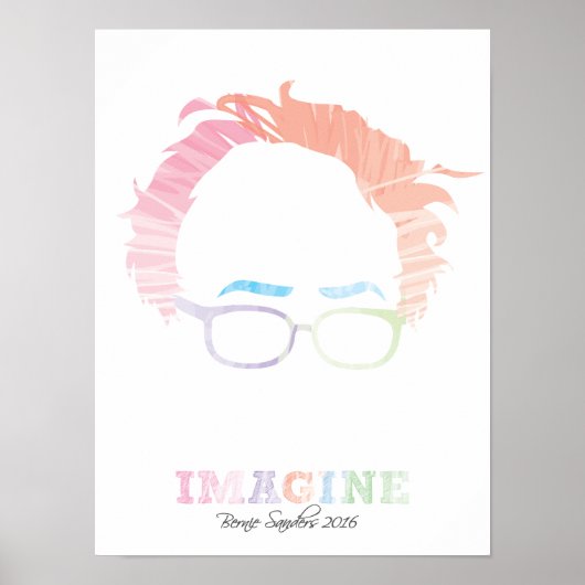 Poster Imagine Bernie Sanders 2016 - aquarelles (Devant)