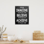 Poster Imagine Croire Atteindre Noir Et Blanc Classe (Cuisine)