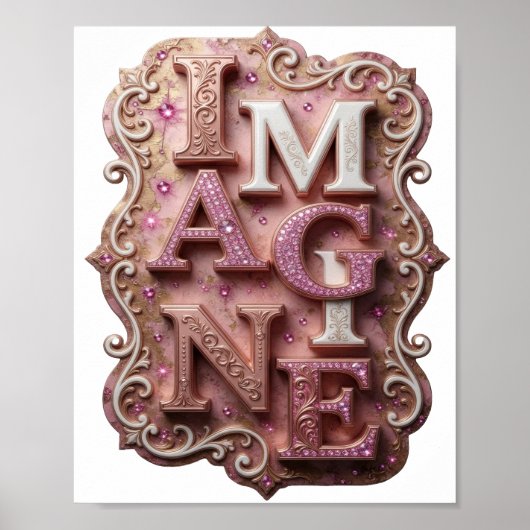 Poster IMAGINE Rose Élégant (Devant)