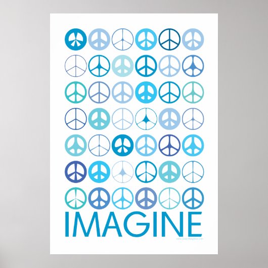 Poster IMAGINE - Signes de paix internationaux bleus (Devant)