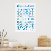 Poster IMAGINE - Signes de paix internationaux bleus (Cuisine)