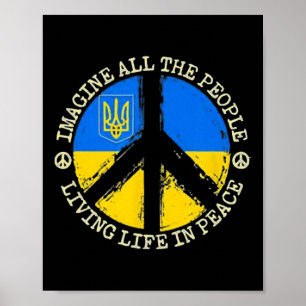 Poster Imaginez Les Gens Vivant En Paix - Ukraine Fort Cl