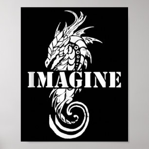Poster Imaginez un style de tatouage de dragon d'Imaginai