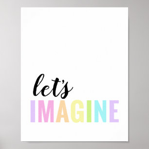 Poster Imaginons la salle de jeu Pastel Rainbow