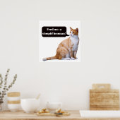 Poster Imbécile Hooman Drôle Chat affamé (Cuisine)