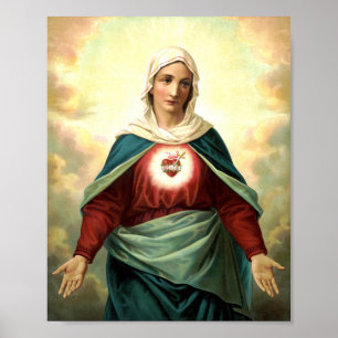 Poster Immaculé Coeur Vierge Marie