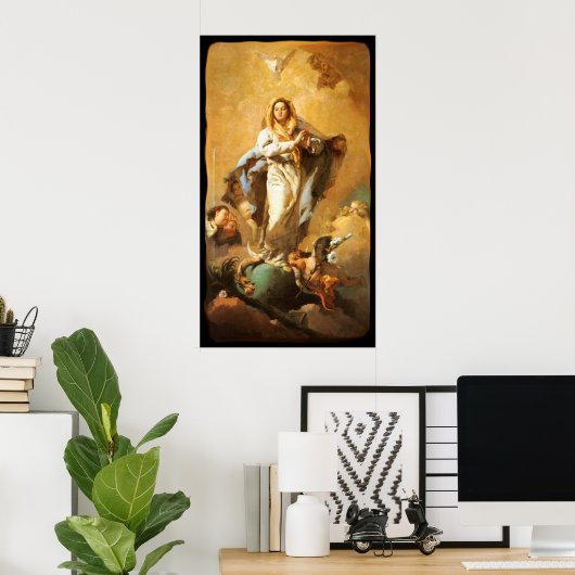 Poster Immaculée Conception avec les Cherubs - Tiepolo (Bureau à domicile)