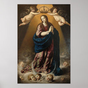 Poster Immaculée Conception Vierge Marie Reine du Ciel