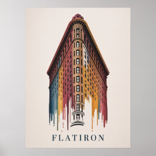 Poster Immeuble Flatiron de style dripping