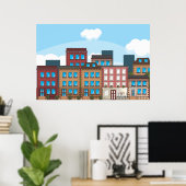 Poster Immeubles en grès brun (Bureau à domicile)