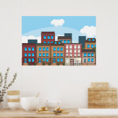 Poster Immeubles en grès brun (Cuisine)