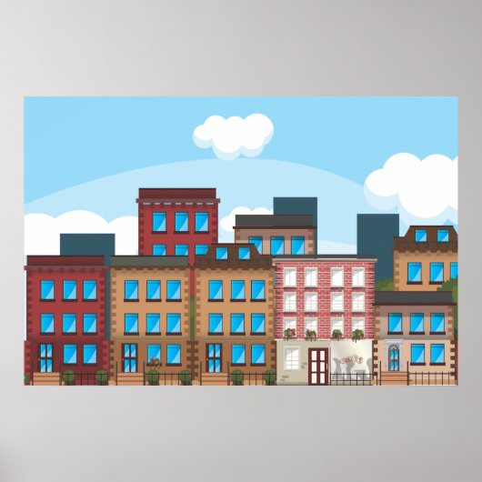 Poster Immeubles en grès brun (Devant)